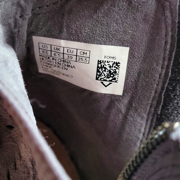 Toms Women Leaf Majorca Suede Peep Toe Ankle Heels Shoes Sandals sz 8.5 - Picture 7 of 10